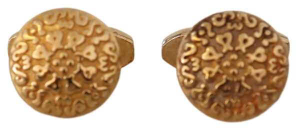 Køb Dolce & Gabbana Guld Plated Brass Round Pin Men Cufflinks billigt online tilbud