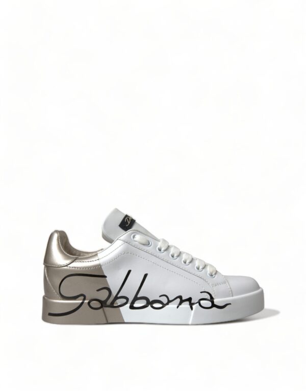 Køb Dolce & Gabbana Hvid Guld Dame Sneakers billigt online tilbud