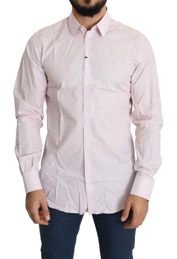 Køb Dolce & Gabbana Light Pink Bomuld Formal GOLD Kjole Shirt billigt online tilbud