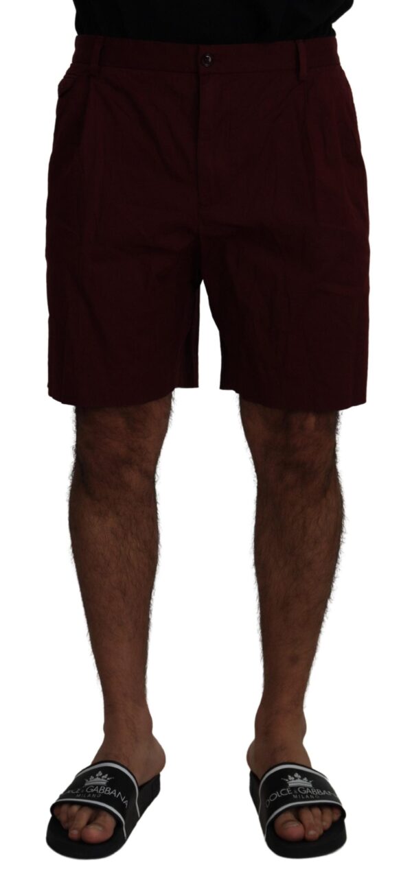 Køb Dolce & Gabbana Maroon Bomuld Bermuda Shorts billigt online tilbud