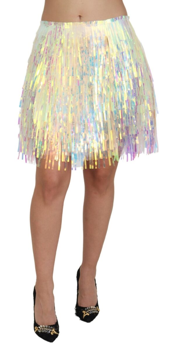 Køb Dolce & Gabbana Multifarver Iridescent Fringed Tulle Skirt billigt online tilbud