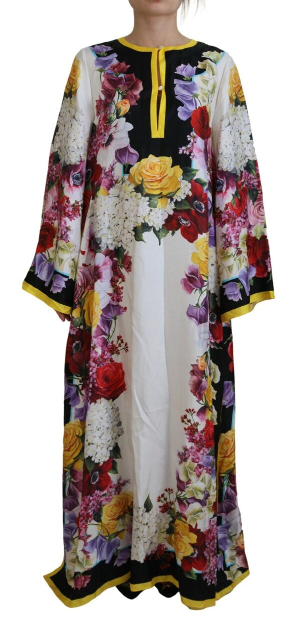 Køb Dolce & Gabbana Multifarver Ortensia Silke Long Kaftan Kjole billigt online tilbud