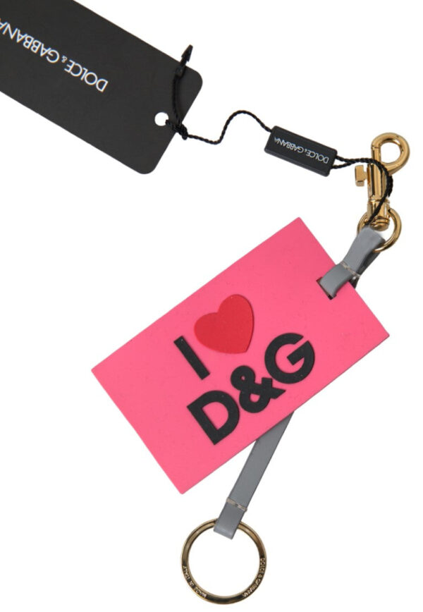 Køb Dolce & Gabbana Pink DG Logo Guld Dame Nøglering billigt online tilbud