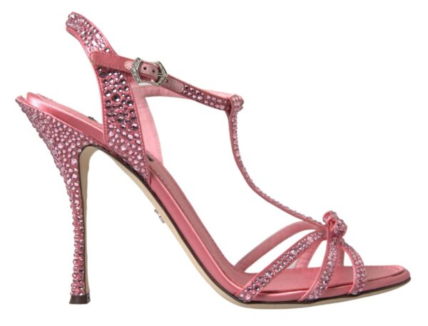 Køb Dolce & Gabbana Pink Krystal Ankle Strap Shoes Sandals billigt online tilbud