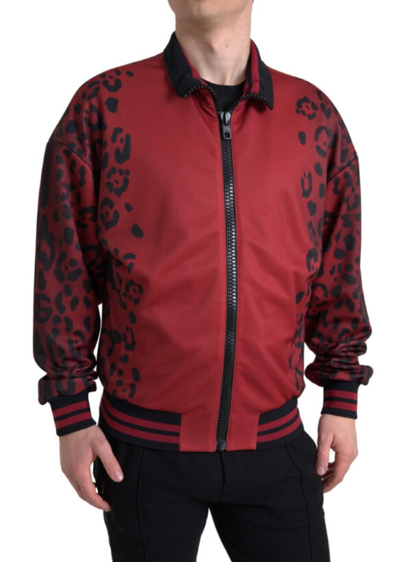 Køb Dolce & Gabbana Rød Leopard Bomber Jakke & Frakke billigt online tilbud