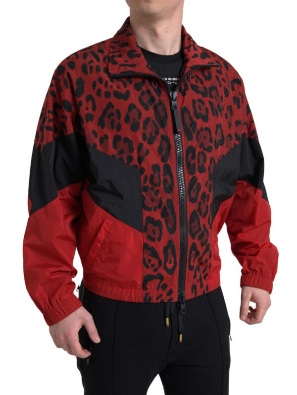 Køb Dolce & Gabbana Rød Leopard Nylon Sweater billigt online tilbud