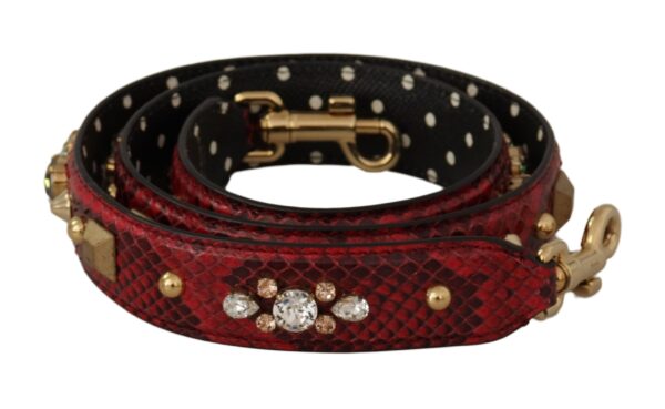 Køb Dolce & Gabbana Rød Python Læder Krystals Reversible Skulder Strap billigt online tilbud