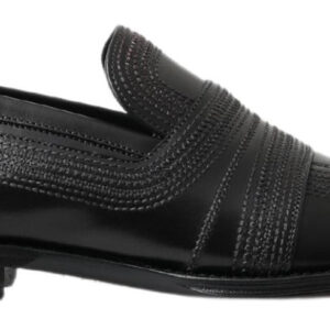 Køb Dolce & Gabbana Sort Læder Loafers Sko billigt online tilbud