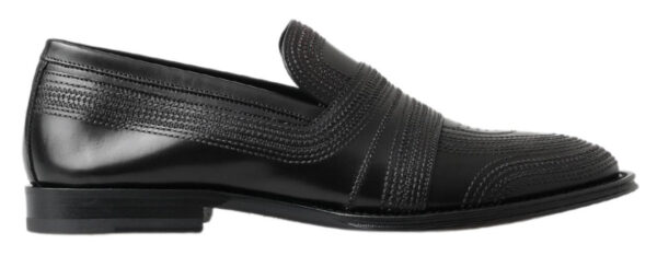 Køb Dolce & Gabbana Sort Læder Loafers Sko billigt online tilbud