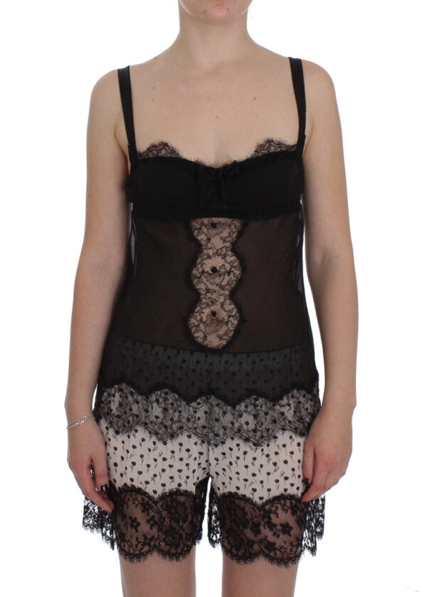 Køb Dolce & Gabbana Sort Silkee Lingerie Undertøj Top billigt online tilbud