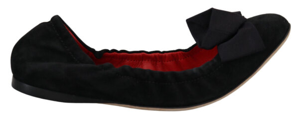 Køb Dolce & Gabbana Sort Suede Flat Slip On Ballet Shoes billigt online tilbud