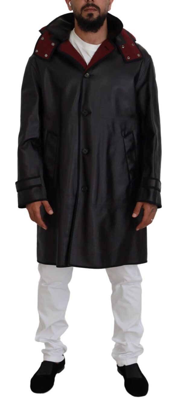 Køb Dolce & Gabbana Sort Trench Hooded Parka Bomuld Jacket billigt online tilbud