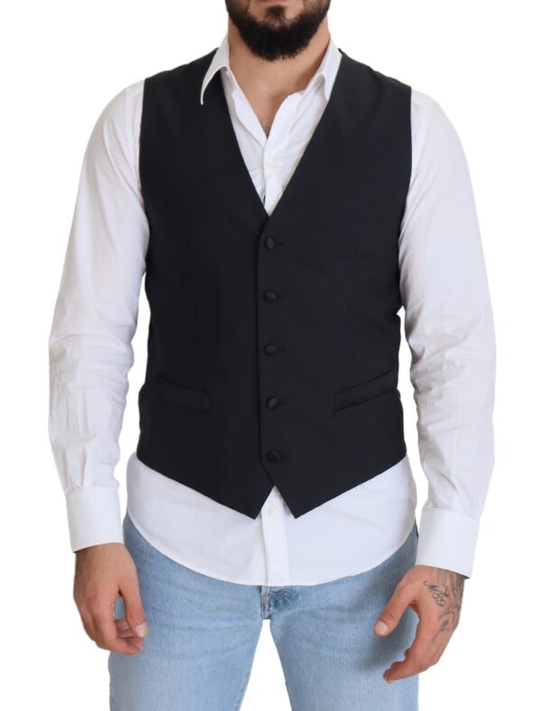 Køb Dolce & Gabbana Sort Uld Formal Vest billigt online tilbud