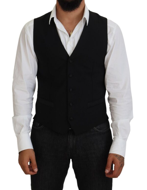 Køb Dolce & Gabbana Sort Uld Formal Vest billigt online tilbud