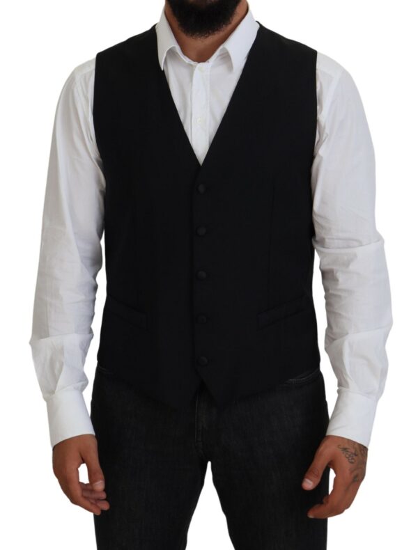 Køb Dolce & Gabbana Sort Uld Formal Vest billigt online tilbud