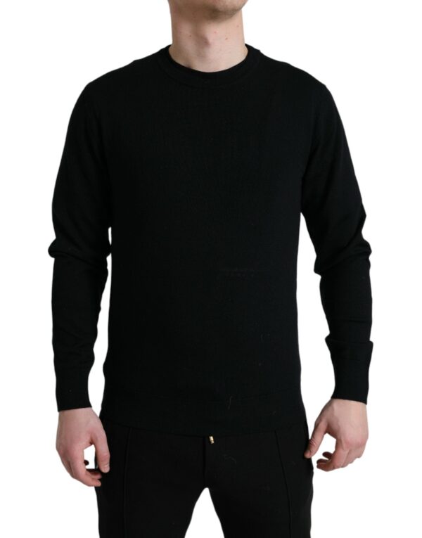 Køb Dolce & Gabbana Sort Uld Pullover Sweater billigt online tilbud