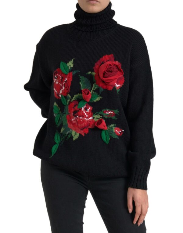 Køb Dolce & Gabbana Sort Uld Pullover Sweater billigt online tilbud