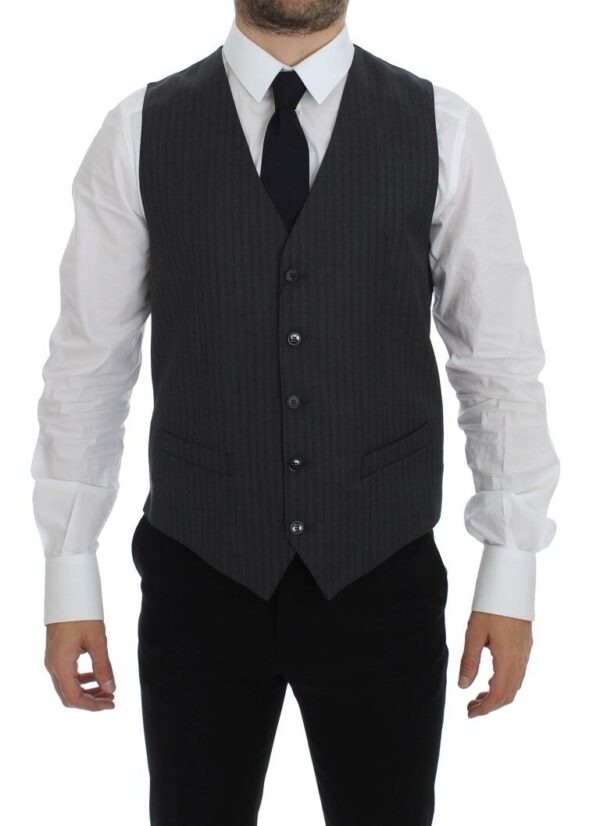 Køb Dolce & Gabbana Striped Uld Single Breasted Vest billigt online tilbud