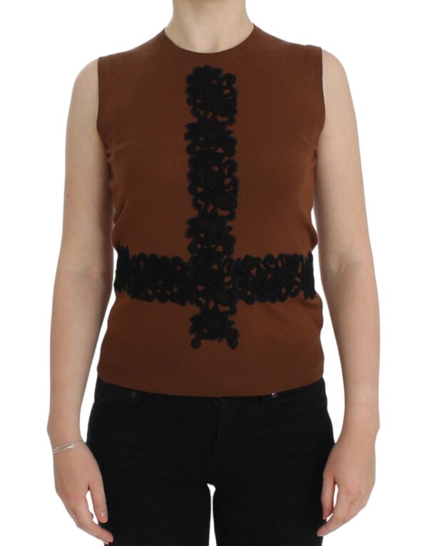 Køb Dolce & Gabbana Uld Lace Vest Sweater billigt online tilbud