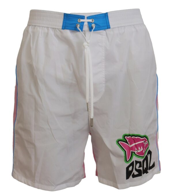 Køb Dsquared2 Hvid Pink Svømme Shorts billigt online tilbud