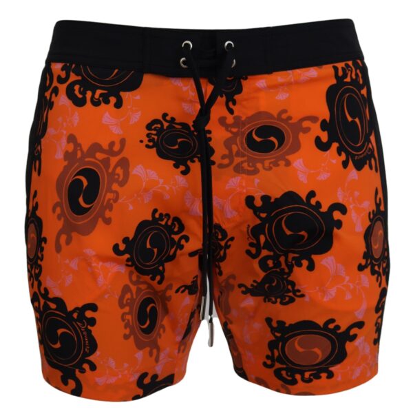 Køb Dsquared2 Orange Sort Bade Shorts billigt online tilbud