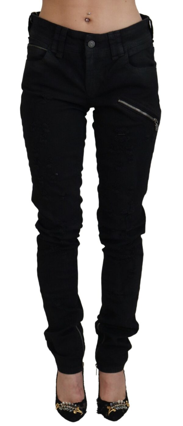 Køb John Galliano Sort Bomuld Skinny Slim Fit Denim Bukser & Jeans billigt online tilbud