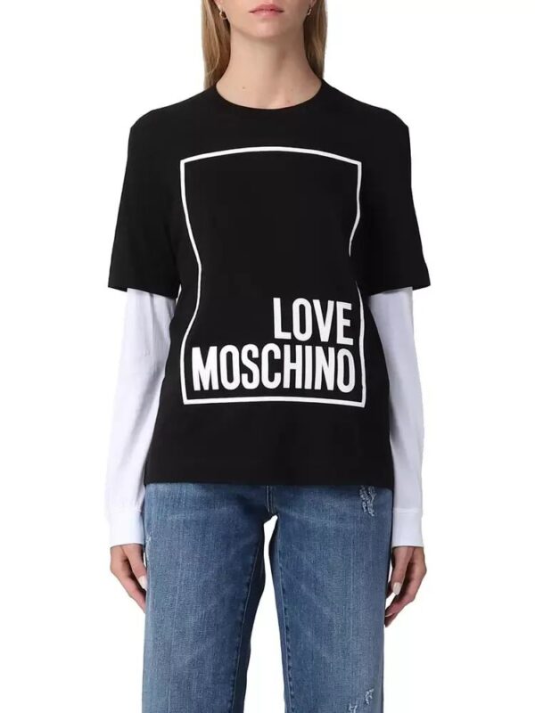 Køb Love Moschino Sort Bomuld Tops & T-Shirt billigt online tilbud