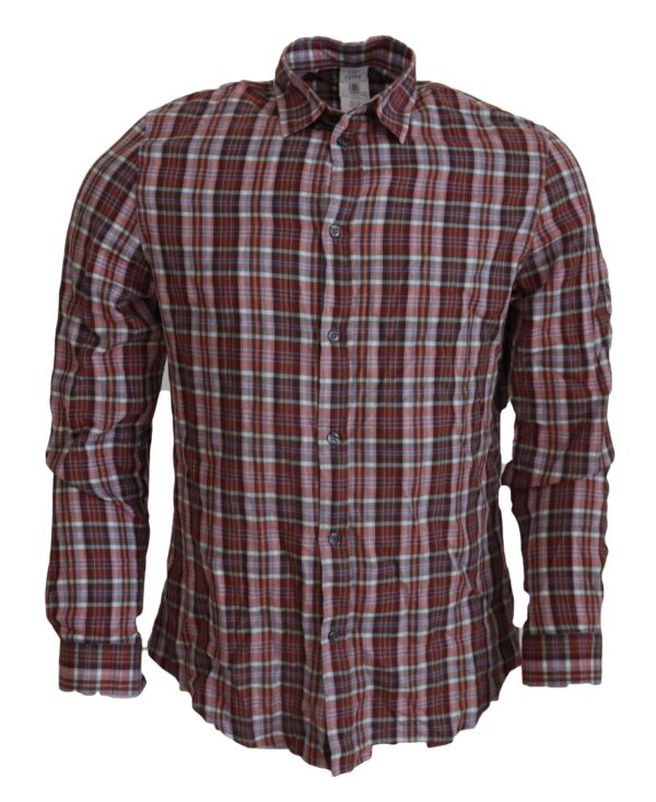 Køb Multifarver Checkered BomuldLong Sleeves Casual Shirt billigt online tilbud