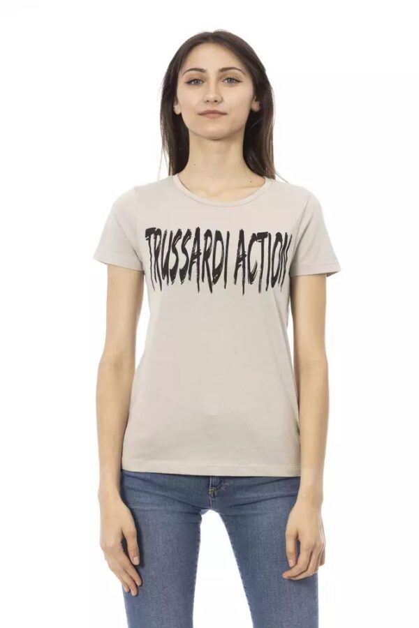 Køb Trussardi Action Beige Bomuld T-Shirt billigt online tilbud