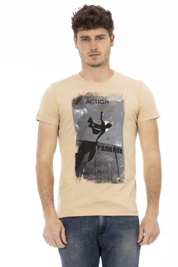 Køb Trussardi Action Beige Bomuld T-Shirt billigt online tilbud