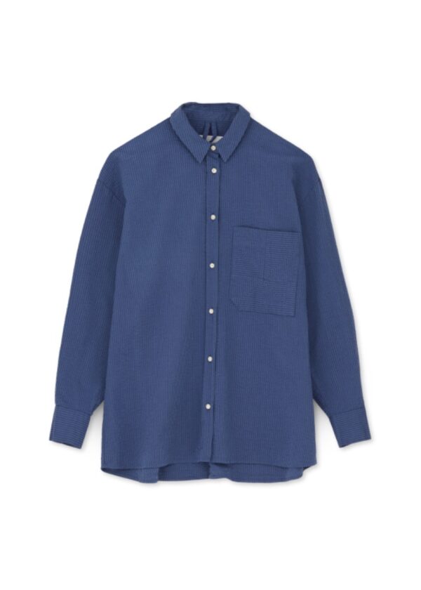 Køb Aiayu - Aiayu Shirt Japan Seersucker Bue - L - Blue billigt online tilbud