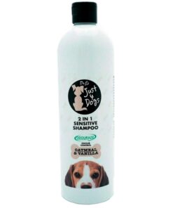 Køb Just 4 Dogs Oatmeal & Vanilla 2-i-1 Sensitive Shampoo - 500ML online billigt tilbud rabat legetøj