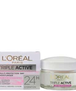 Køb L'Oreal Triple Active Dry & Sensitive Dagcreme - 50 ml online billigt tilbud rabat legetøj