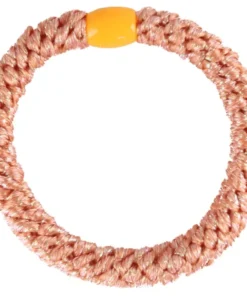 shop By Stær BRAIDED Hairtie - Glitter Peach af By Str - online shopping tilbud rabat hos shoppetur.dk