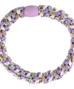 shop By Stær BRAIDED Hairtie - Multi Purple/White/Rainbow Glitter af By Str - online shopping tilbud rabat hos shoppetur.dk