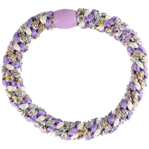 shop By Stær BRAIDED Hairtie - Multi Purple/White/Rainbow Glitter af By Str - online shopping tilbud rabat hos shoppetur.dk