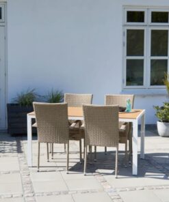 shop Camilla havemøbelsæt med 4 Emma stole - Natur/hvid af  - online shopping tilbud rabat hos shoppetur.dk