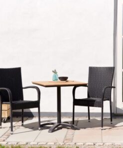 shop Clara cafésæt med 2 Emma stole - Sort/natur af  - online shopping tilbud rabat hos shoppetur.dk
