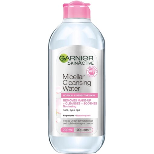 shop Garnier SkinActive Cleansing Micellar Water Normal & Sensitive Skin 200 ml af Garnier - online shopping tilbud rabat hos shoppetur.dk