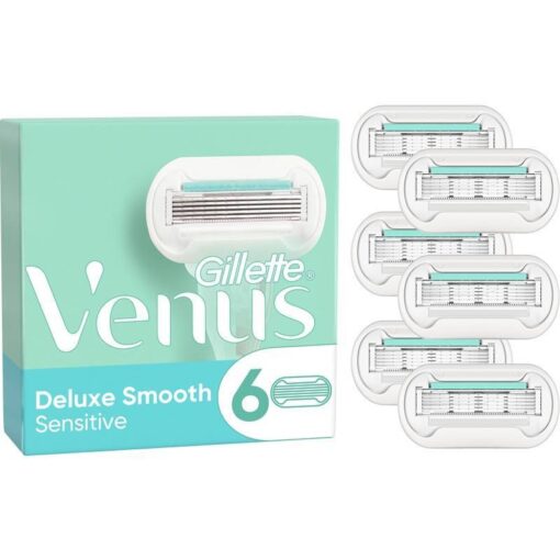 shop Gillette Venus Deluxe Smooth Sensitive Blades 6 Pieces af Gillette - online shopping tilbud rabat hos shoppetur.dk