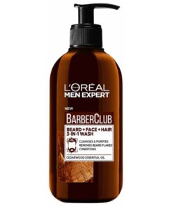 shop L'Oreal Paris Men Expert BarberClub Beard + Face + Hair 3-In-1 Wash 200 ml af LOreal Paris - online shopping tilbud rabat hos shoppetur.dk