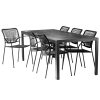 shop Leonora havemøbelsæt med 6 Malica stole - Sort af  - online shopping tilbud rabat hos shoppetur.dk