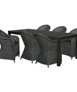 shop Leonora havemøbelsæt med 6 Philina stole - Sort af  - online shopping tilbud rabat hos shoppetur.dk