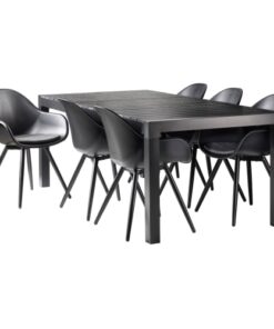 shop Leonora havemøbelsæt med 6 Solaima stole - Sort af  - online shopping tilbud rabat hos shoppetur.dk
