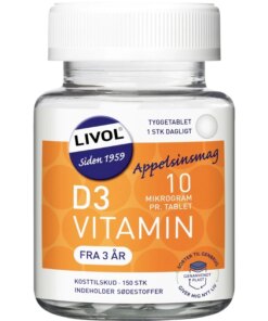 shop Livol D3 Vitamin Appelsinsmag 150 Pieces af Livol - online shopping tilbud rabat hos shoppetur.dk