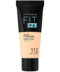 shop Maybelline Fit Me Matte + Poreless Foundation Normal To Oily 30 ml - 112 Soft Beige af Maybelline - online shopping tilbud rabat hos shoppetur.dk