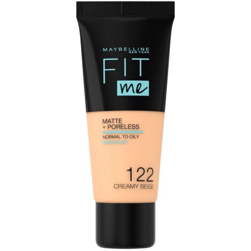 shop Maybelline Fit Me Matte + Poreless Foundation Normal To Oily 30 ml - 122 Creamy Beige af Maybelline - online shopping tilbud rabat hos shoppetur.dk