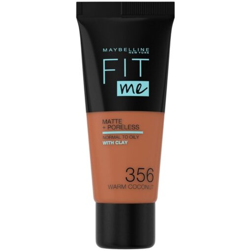 shop Maybelline Fit Me Matte + Poreless Foundation Normal To Oily 30 ml - 356 Warm Coconut (U) af Maybelline - online shopping tilbud rabat hos shoppetur.dk