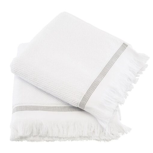 shop Meraki Towel White W. Grey Stripes 50 x 100 cm - 2 Pieces af Meraki - online shopping tilbud rabat hos shoppetur.dk