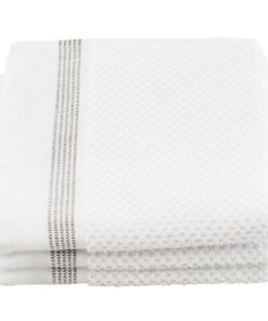 shop Meraki Wash Cloth White W. Grey Stripes 30 x 30 cm - 3 Pieces af Meraki - online shopping tilbud rabat hos shoppetur.dk